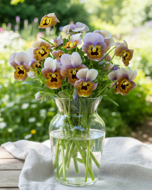 Fiol Caramel Bronze Lilac - unike blomster i karamell, bronse og lilla toner