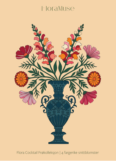 Flora Cocktail Frøkolleksjon | 4 fargerike snittblomster